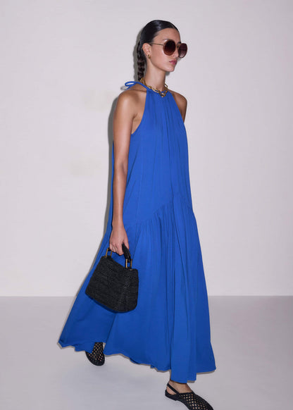 Blue Halterneck Maxi Dress | ME+EM Clothing