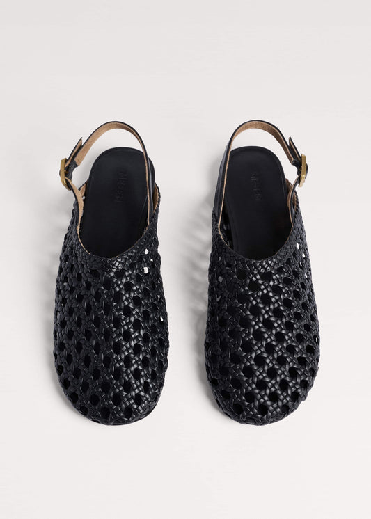 Black Woven Slingback Shoe | ME+EM Clothing|Accessories