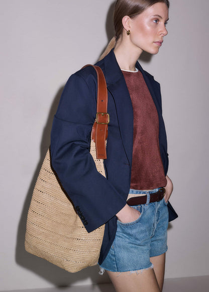 Tan Raffia Carry All Summer Bag | ME+EM Clothing