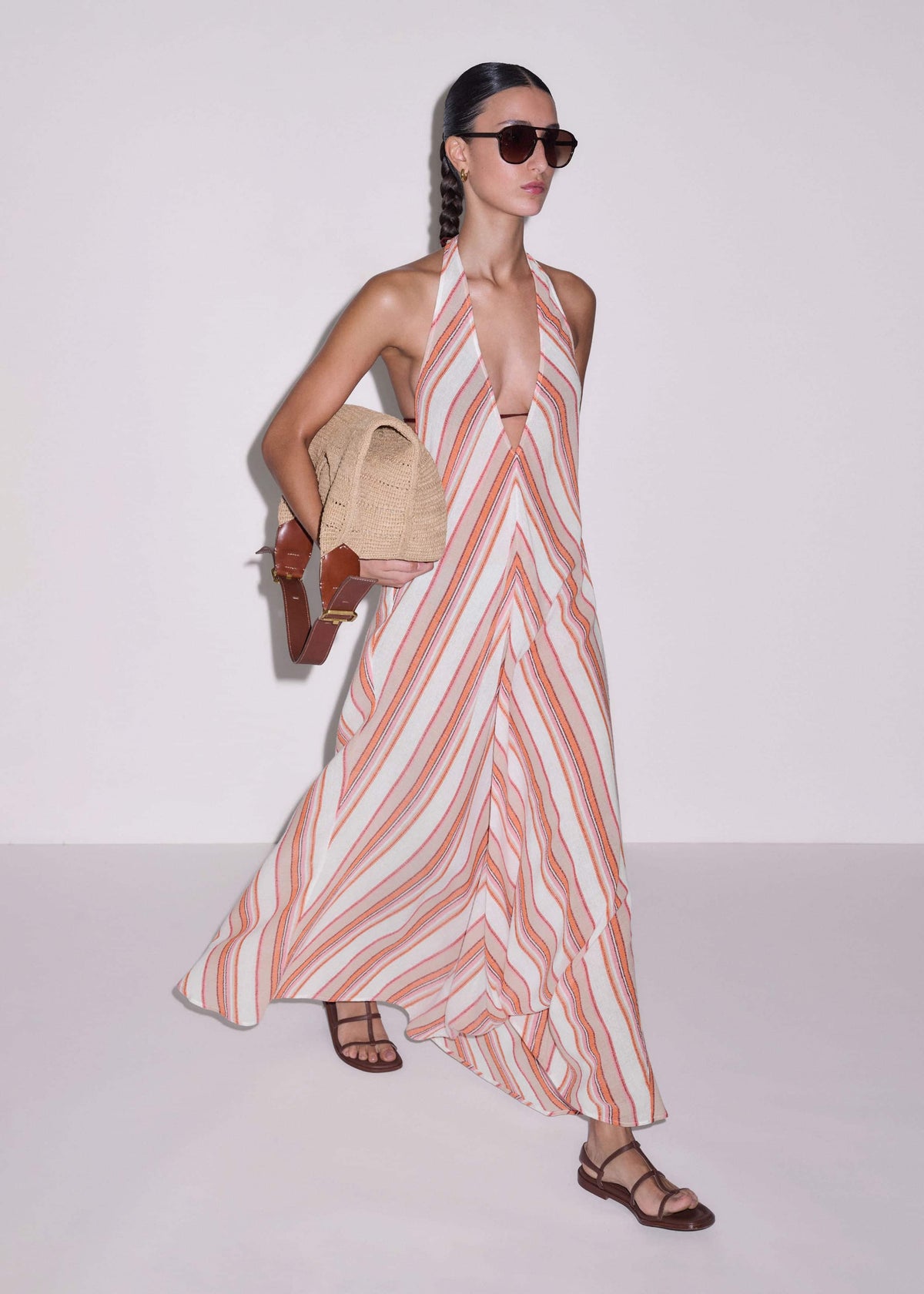 Pink Halter Maxi Beach Dress | ME+EM Clothing