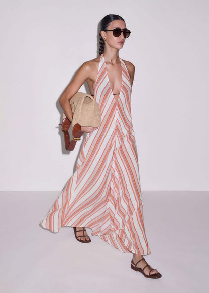 Pink Halter Maxi Beach Dress | ME+EM Clothing