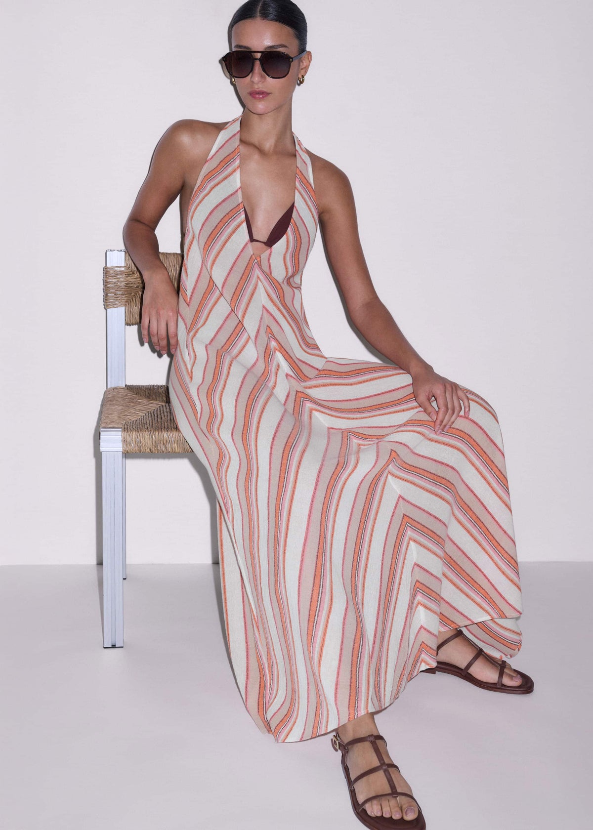 Pink Halter Maxi Beach Dress | ME+EM Clothing