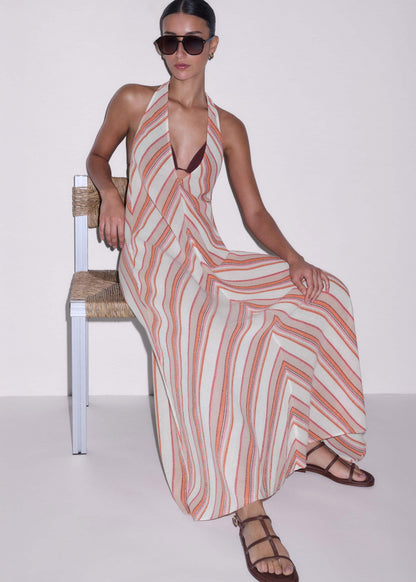 Pink Halter Maxi Beach Dress | ME+EM Clothing