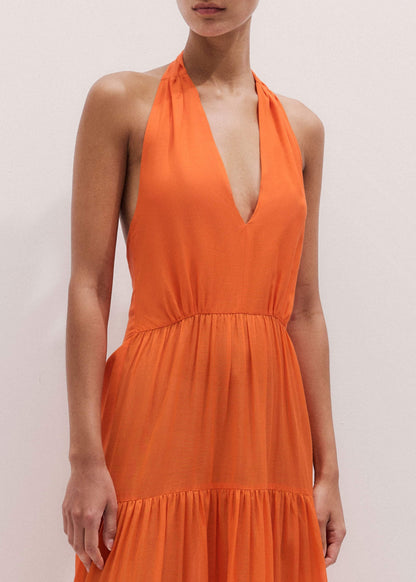 Orange Tiered Maxi Beach Dress | ME+EM Clothing
