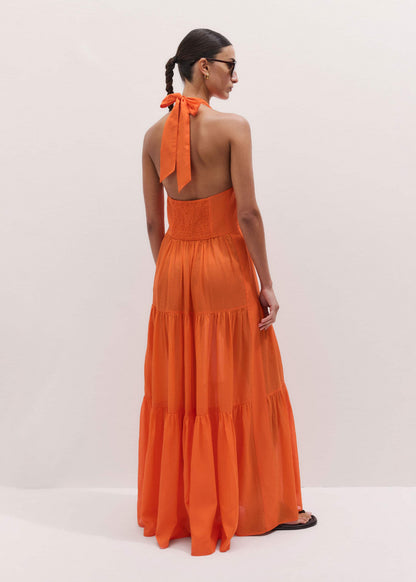 Orange Tiered Maxi Beach Dress | ME+EM Clothing