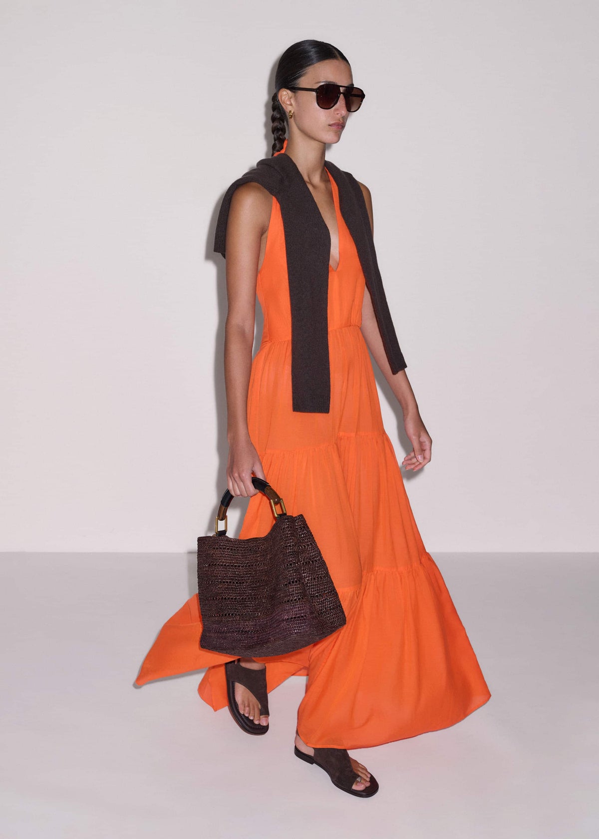 Orange Tiered Maxi Beach Dress | ME+EM Clothing