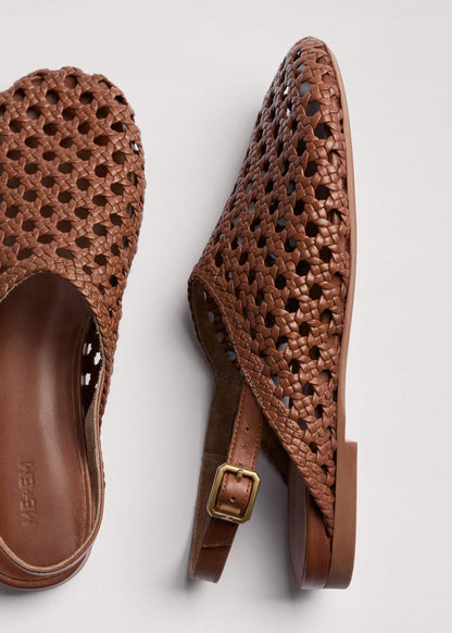 Brown Woven Slingback Shoe | ME+EM Clothing|Accessories