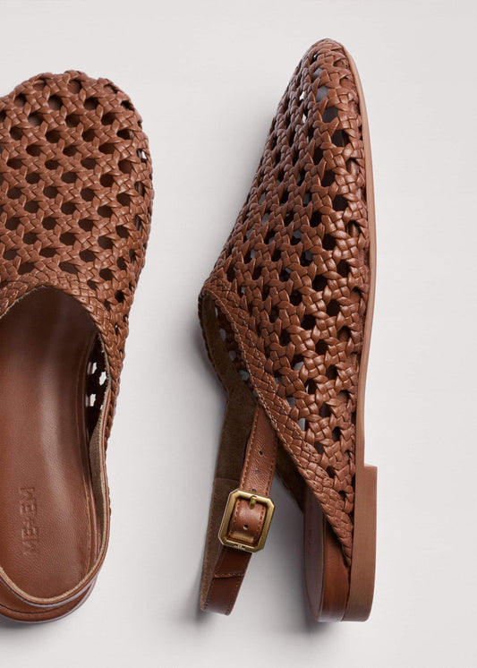Brown Woven Slingback Shoe | ME+EM Clothing|Accessories