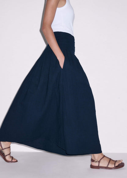 Navy Cheesecloth Relaxed Maxi Skirt | ME+EM Clothing