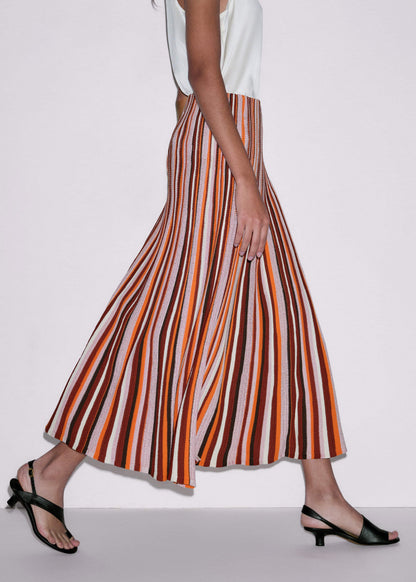 Cinnamon Stripe Knit Maxi Skirt | ME+EM Clothing