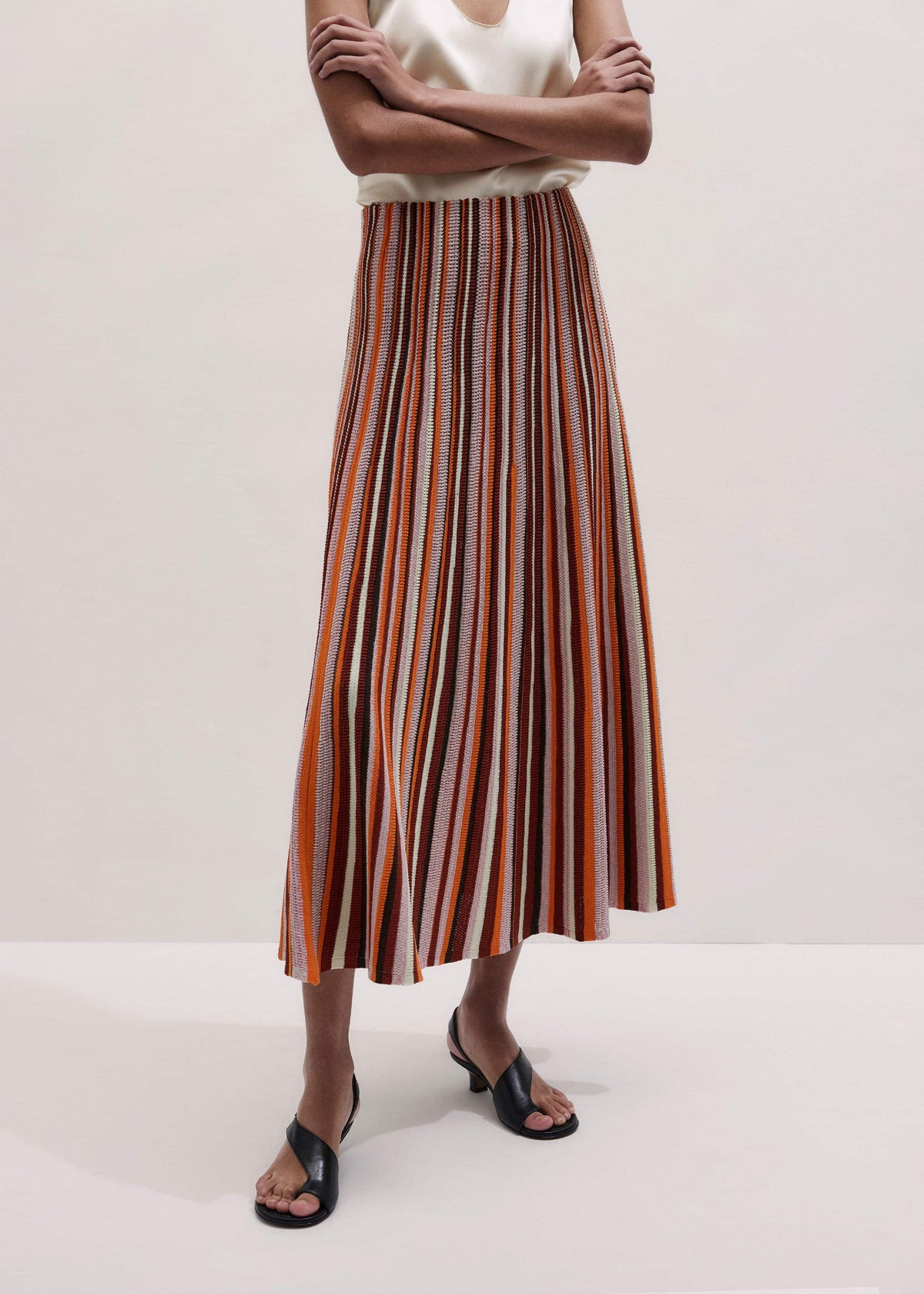 Cinnamon Stripe Knit Maxi Skirt | ME+EM Clothing
