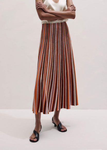Cinnamon Stripe Knit Maxi Skirt | ME+EM Clothing