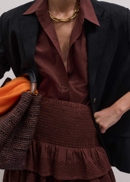 Cinnamon Brown Turn-Up Cuff Shirt Co-ord | ME+EM Clothing