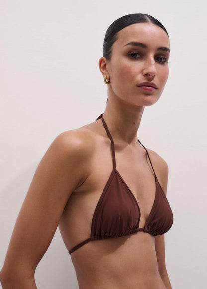 Cinnamon Brown Adjustable Triangle Bikini Top | ME+EM Clothing