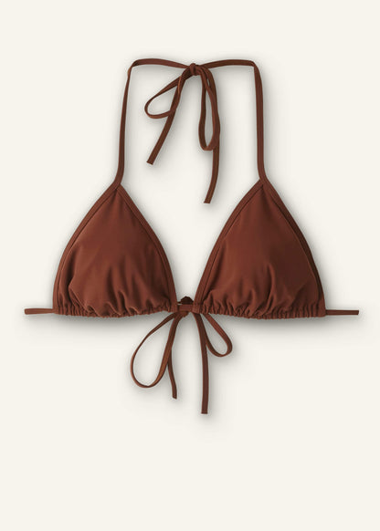 Cinnamon Brown Adjustable Triangle Bikini Top | ME+EM Clothing