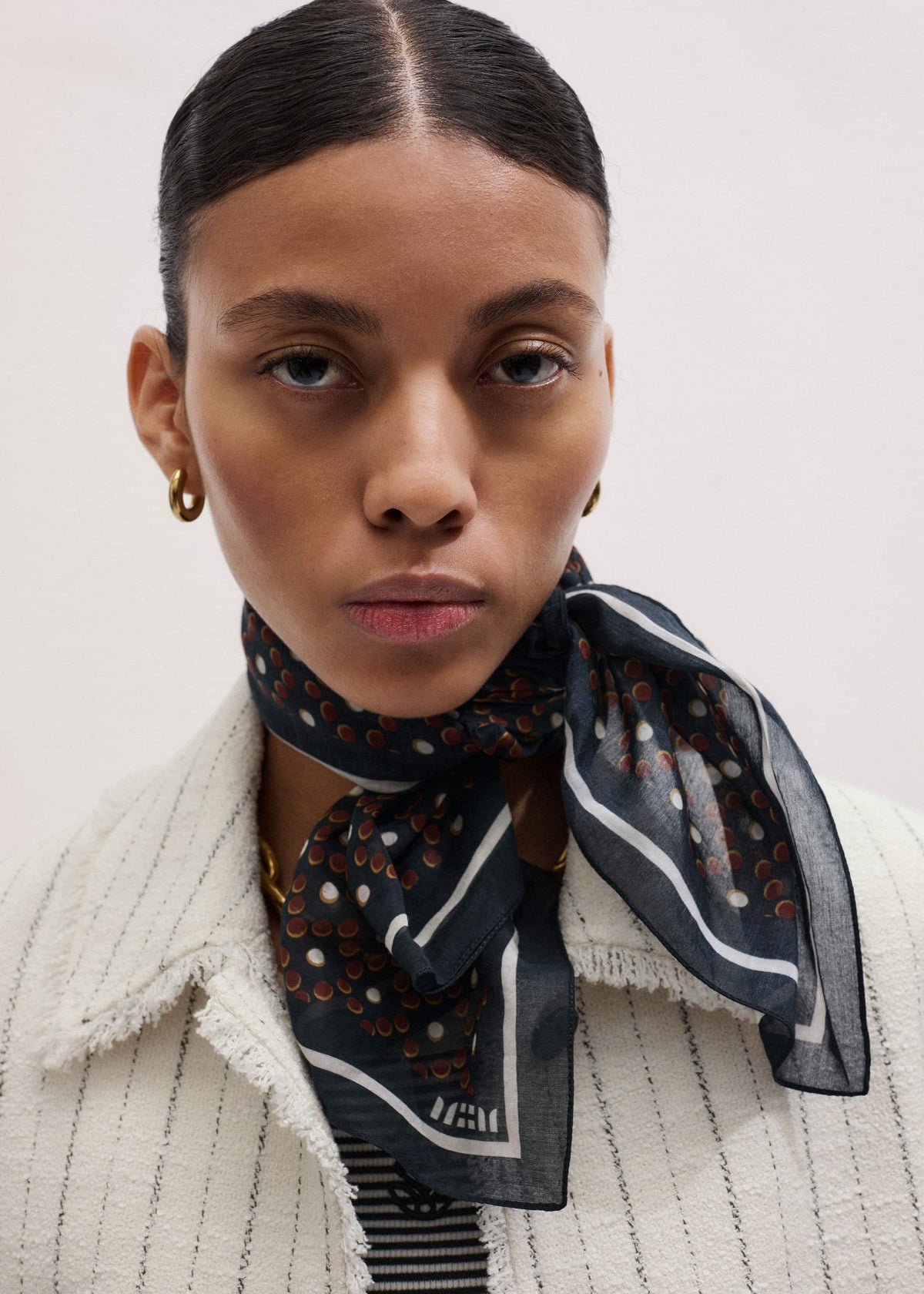 Black Dotted Border Scarf | ME+EM Clothing|Accessories