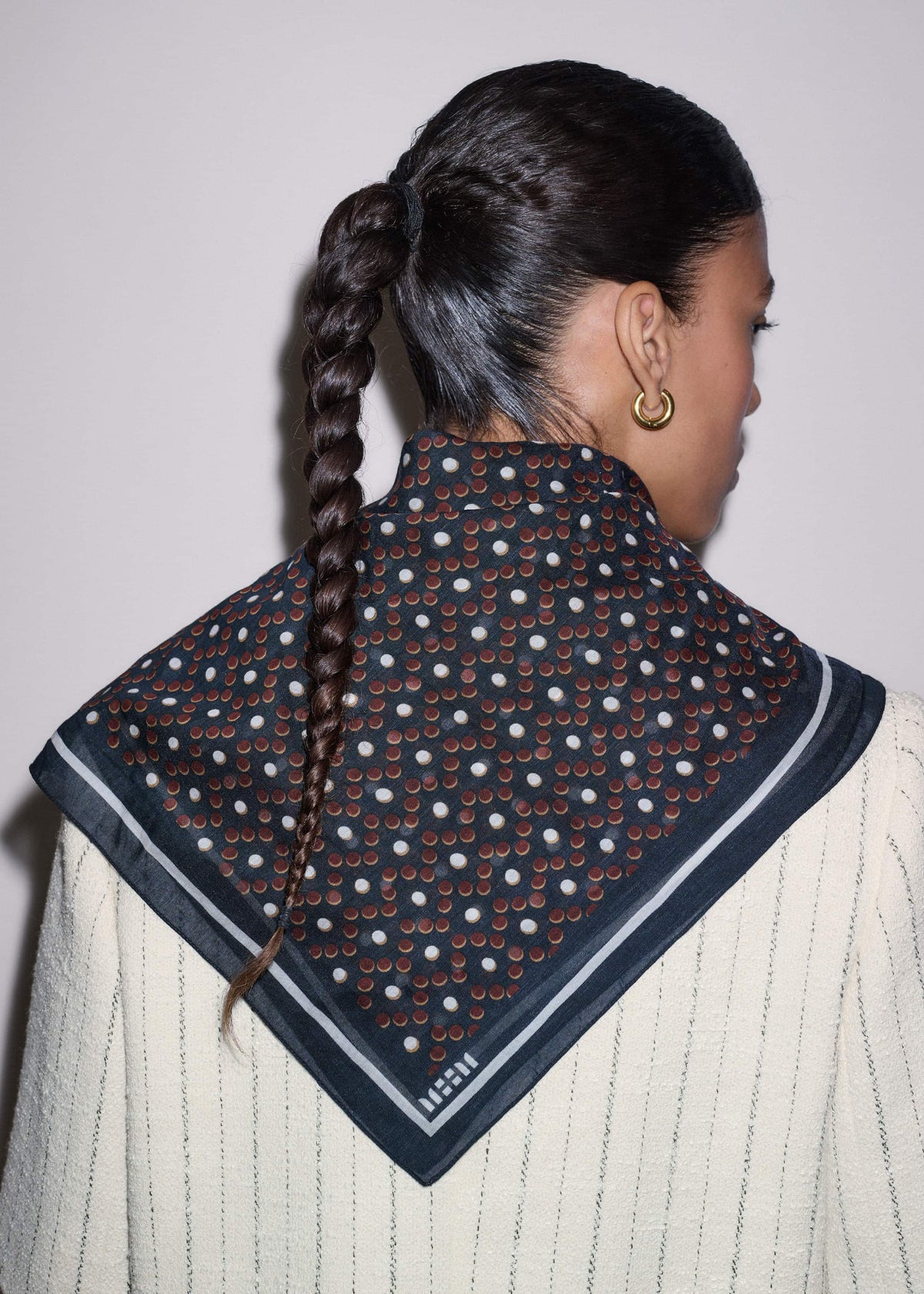 Black Dotted Border Scarf | ME+EM Clothing|Accessories