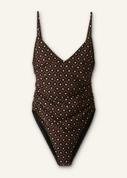 Cinnamon Brown Ruched Swimsuit | ME+EM Clothing