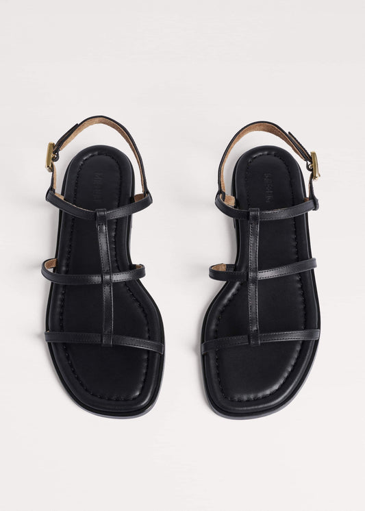Black Caged Flat Sandal | ME+EM Clothing|Accessories