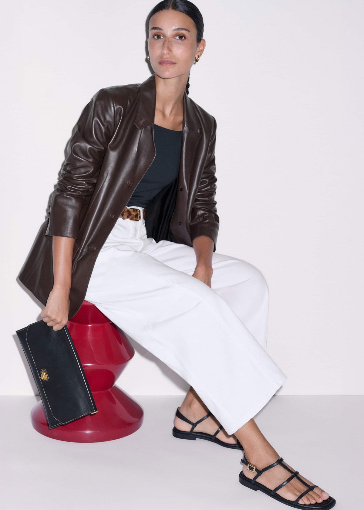 Black Caged Flat Sandal | ME+EM Clothing|Accessories