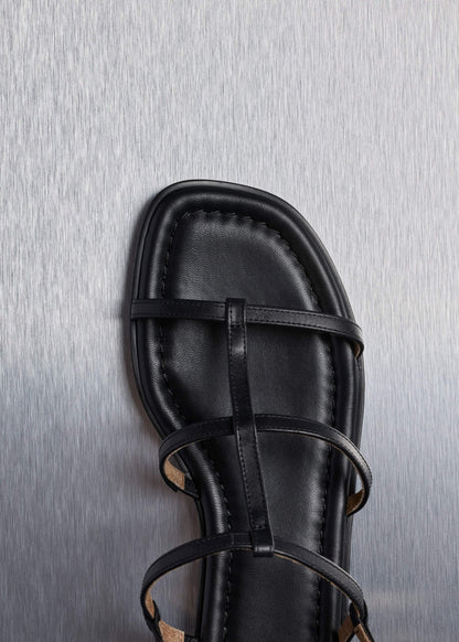 Black Caged Flat Sandal | ME+EM Clothing|Accessories
