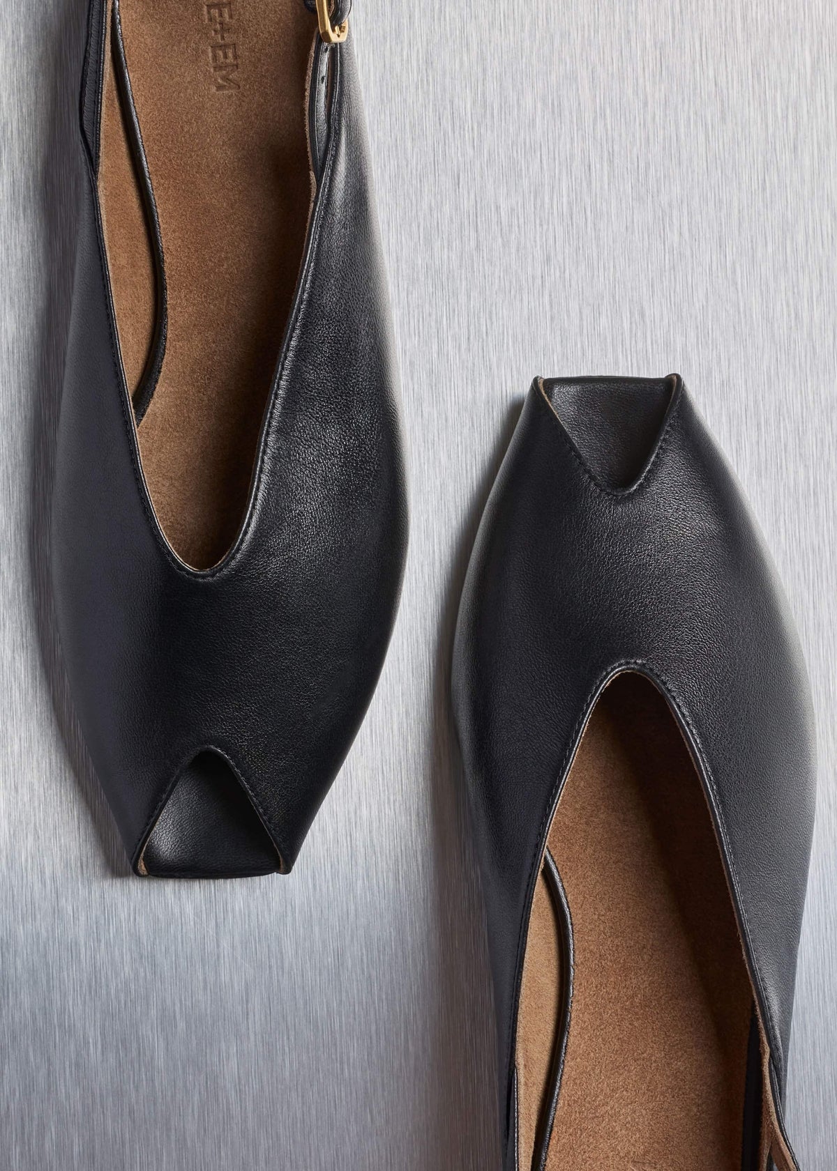 Black Peep Toe Flat | ME+EM Clothing|Accessories