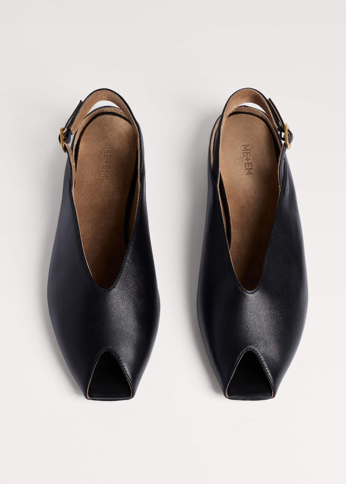 Black Peep Toe Flat | ME+EM Clothing|Accessories