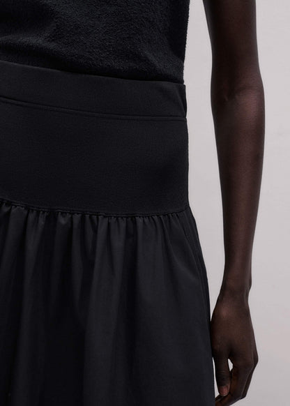 Black Mixed Media Maxi Skirt | ME+EM Clothing