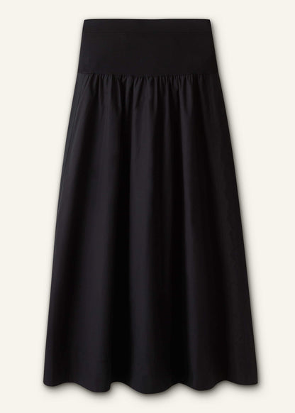 Black Mixed Media Maxi Skirt | ME+EM Clothing