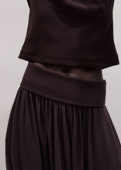 Brown Soft Sculpt Maxi Skirt | ME+EM Clothing