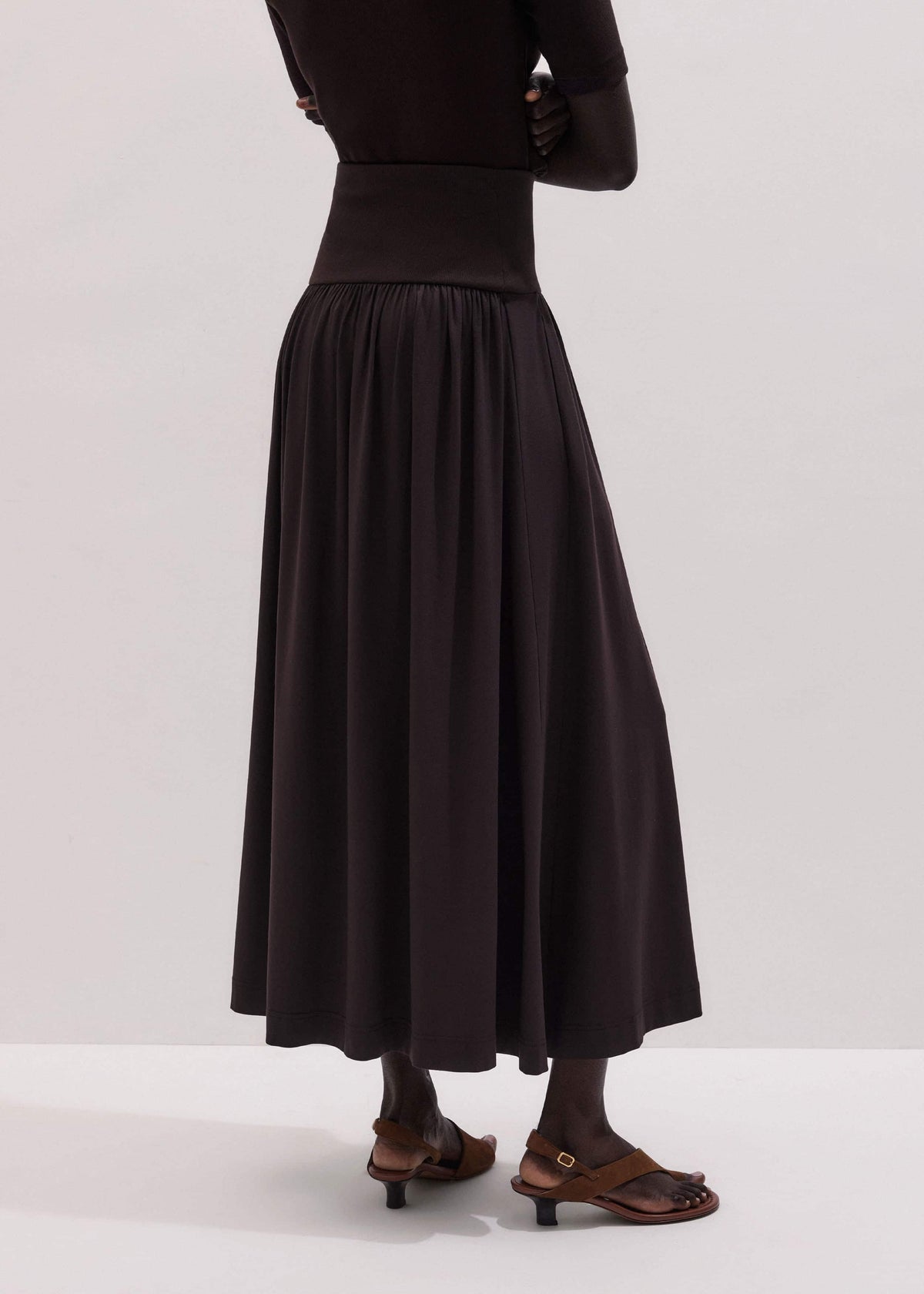 Brown Soft Sculpt Maxi Skirt | ME+EM Clothing