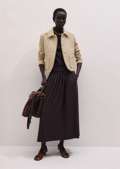 Brown Soft Sculpt Maxi Skirt | ME+EM Clothing