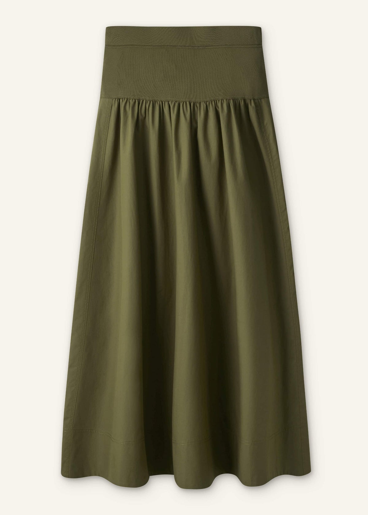 Olive Green Mixed Media Maxi Skirt | ME+EM Clothing