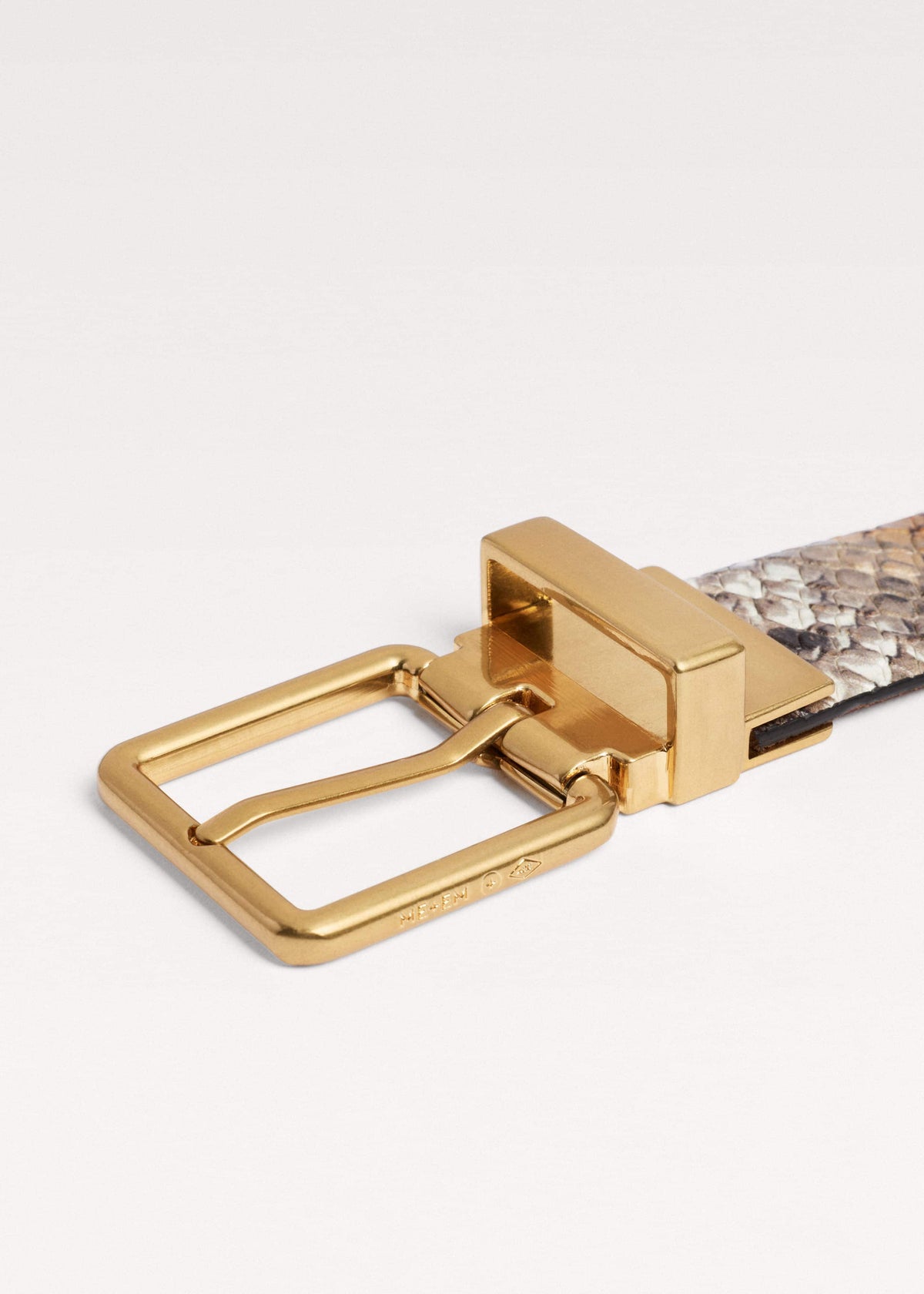 Tan Snake Print Reversible Belt | ME+EM Clothing|Accessories