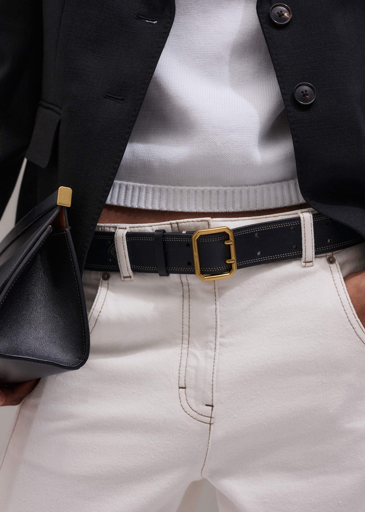 Black Double Prong Belt | ME+EM Clothing|Accessories