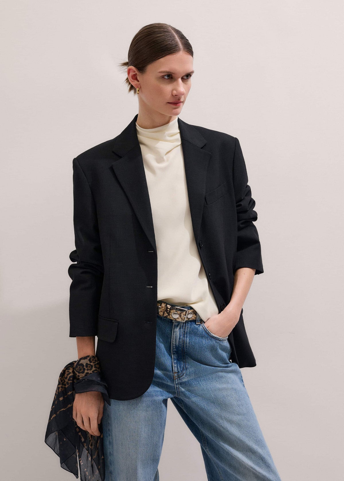 Cream Silk Elevated Cowl Neck Top | ME+EM Clothing