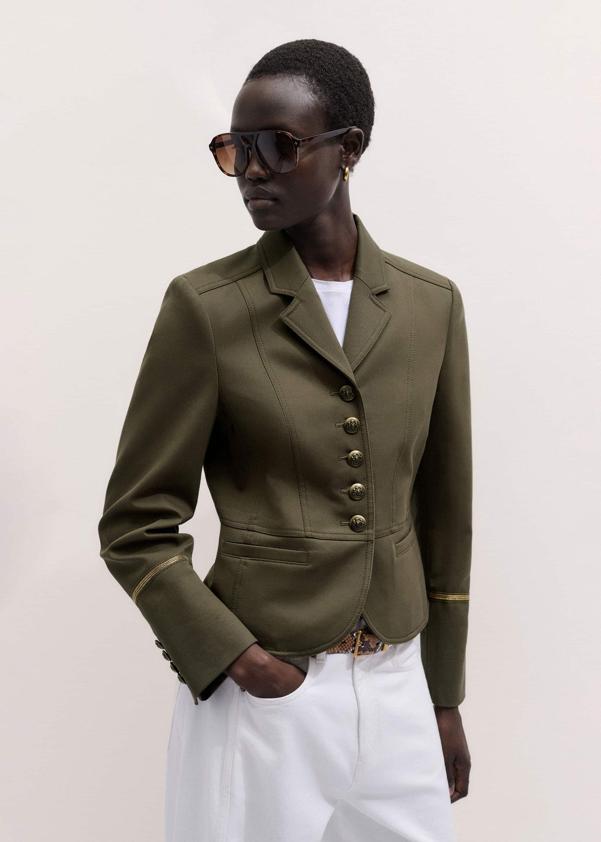 Khaki Wear With Everything Fitted Utility Jacket | ME+EM Clothing