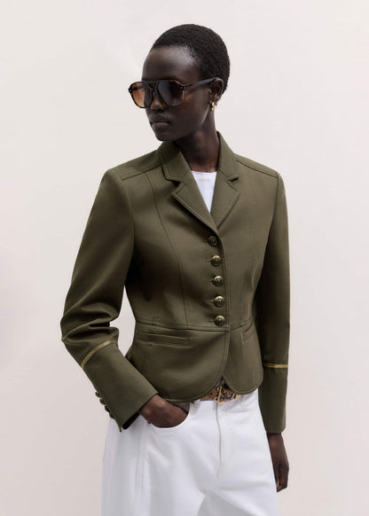 Khaki Wear With Everything Fitted Utility Jacket | ME+EM Clothing