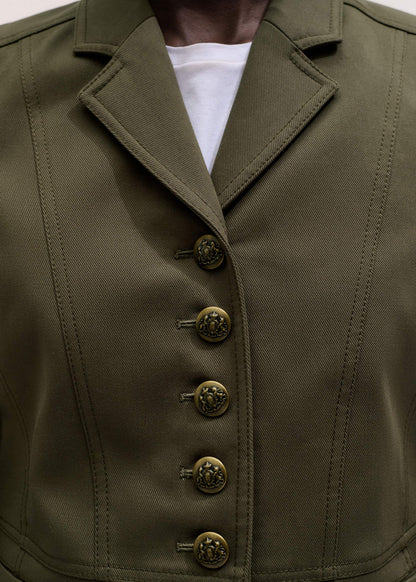 Khaki Wear With Everything Fitted Utility Jacket | ME+EM Clothing