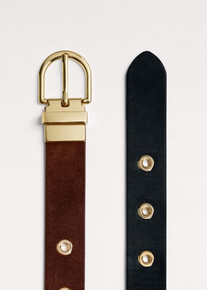 Black Reversible Eyelet Belt | ME+EM Clothing|Accessories