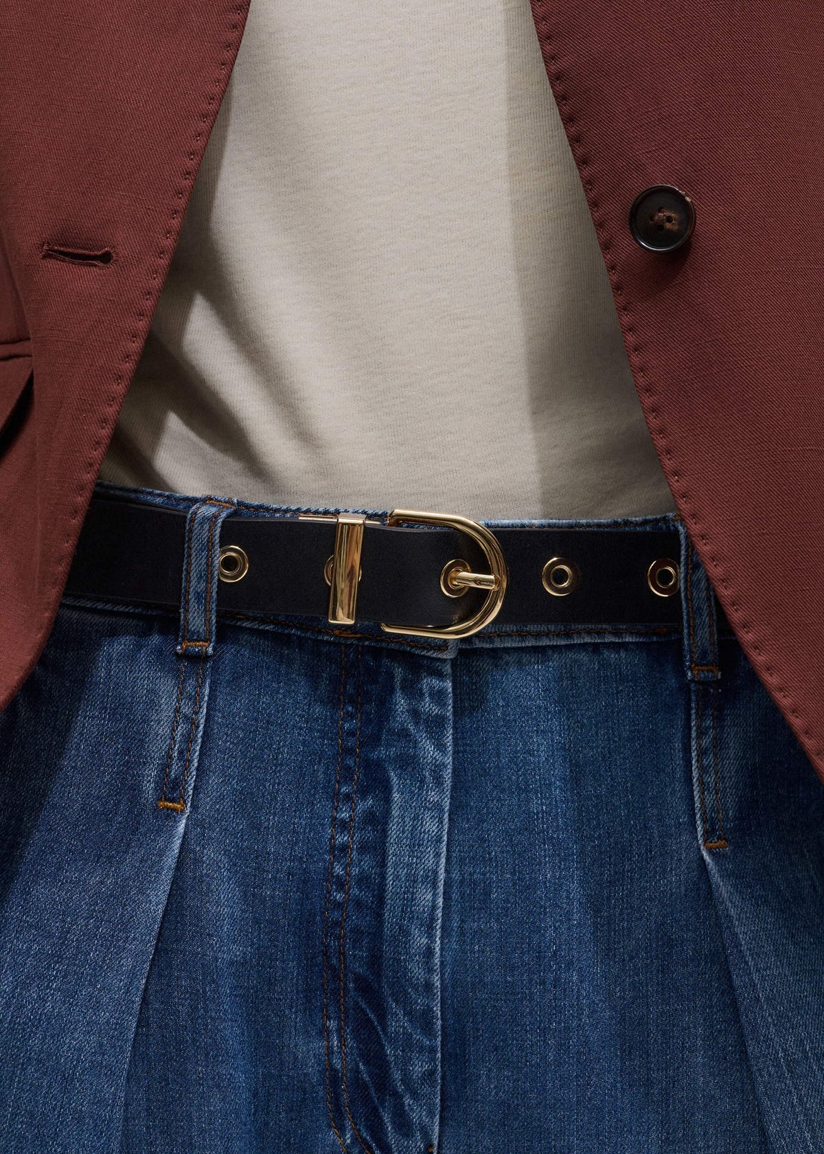 Black Reversible Eyelet Belt | ME+EM Clothing|Accessories