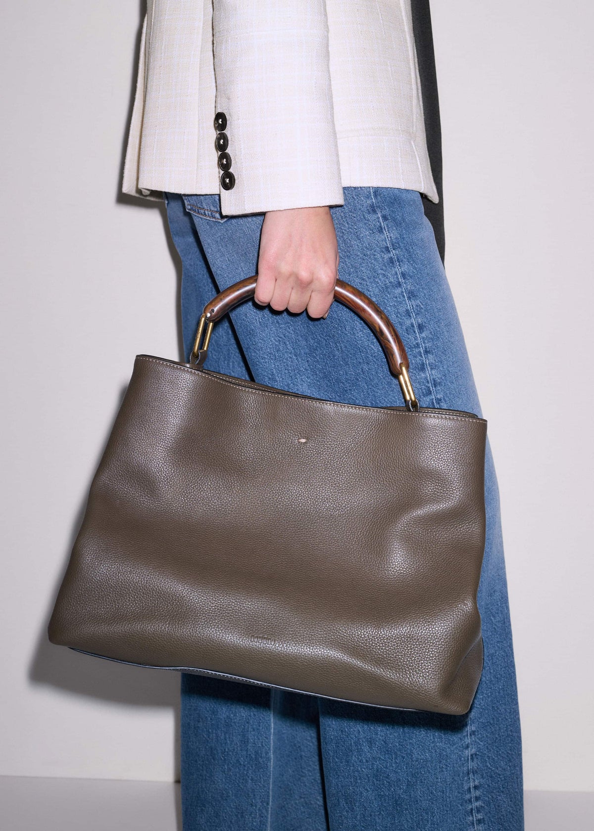 Olive Green Leather Soft Constructed Day Bag | ME+EM Clothing|Accessories