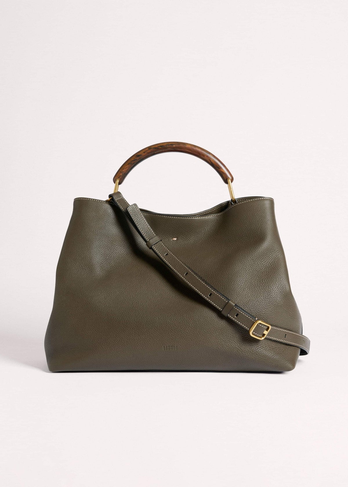Olive Green Leather Soft Constructed Day Bag | ME+EM Clothing|Accessories