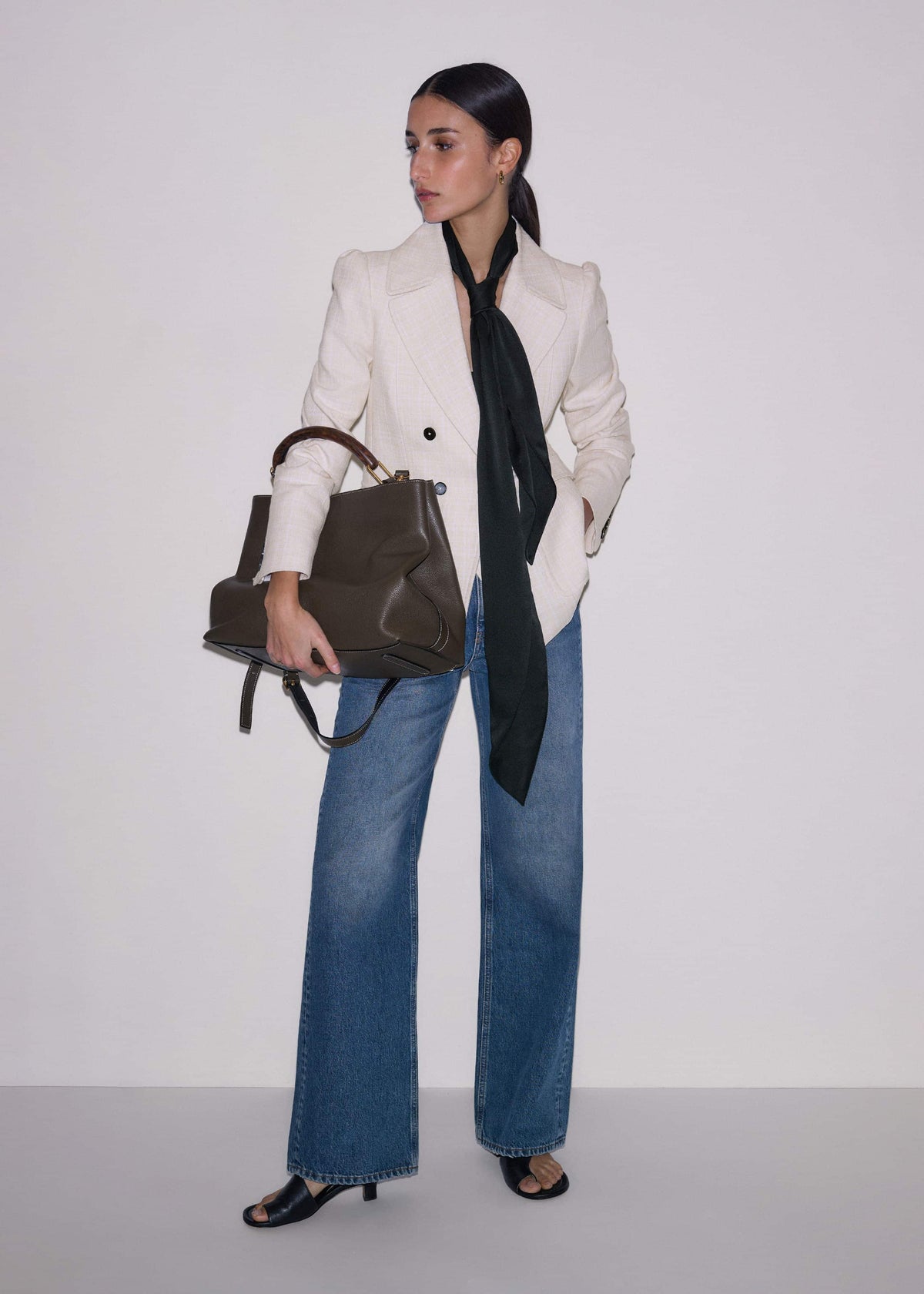 Olive Green Leather Soft Constructed Day Bag | ME+EM Clothing|Accessories