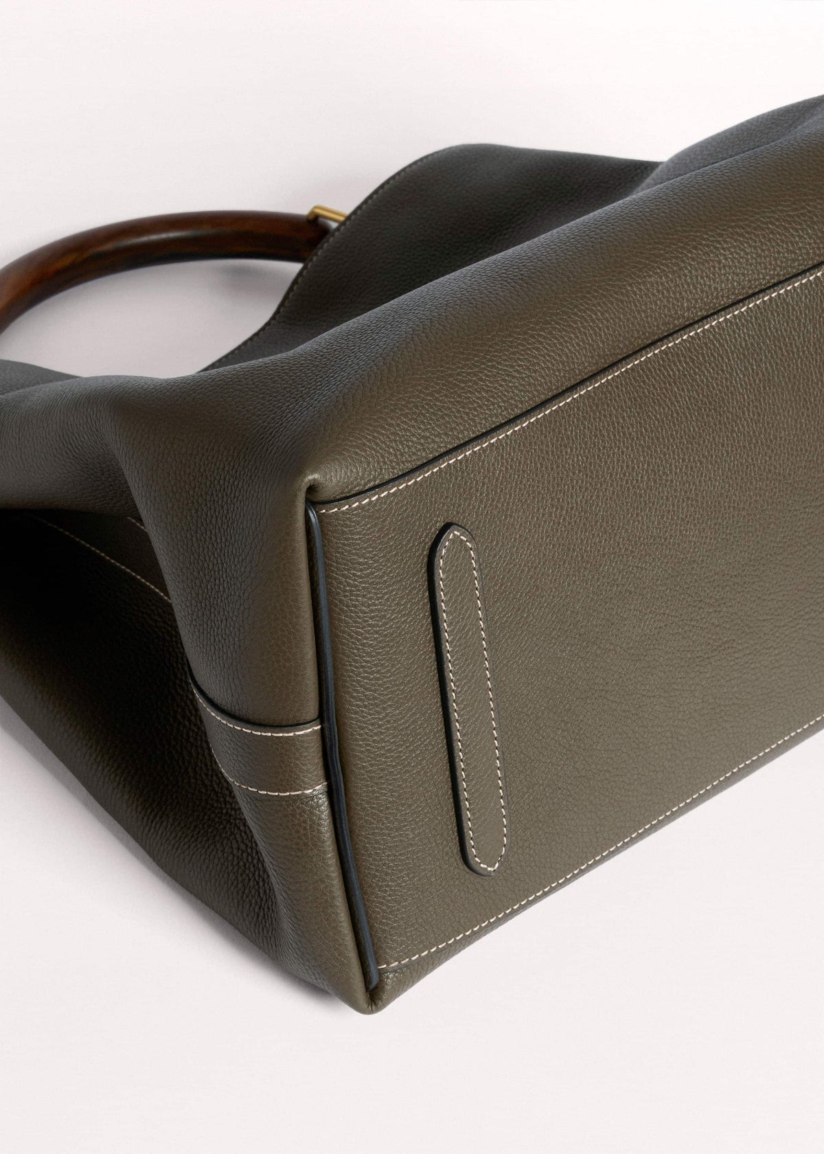 Olive Green Leather Soft Constructed Day Bag | ME+EM Clothing|Accessories