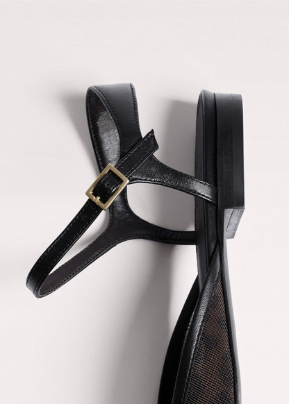 Brown Leopard Print Mesh Point-Toe Flat | ME+EM Clothing|Accessories