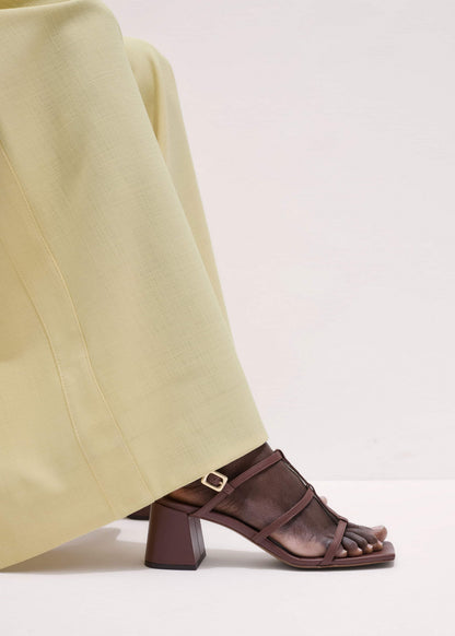 Dark Brown Caged Occasion Sandal | ME+EM Clothing|Accessories