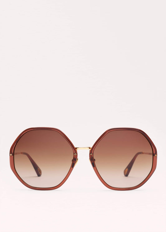 Cinnamon Hetagonal Frame Sunglasses | ME+EM Clothing|Accessories