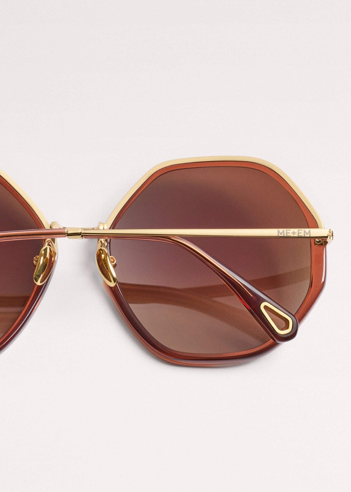 Cinnamon Hetagonal Frame Sunglasses | ME+EM Clothing|Accessories