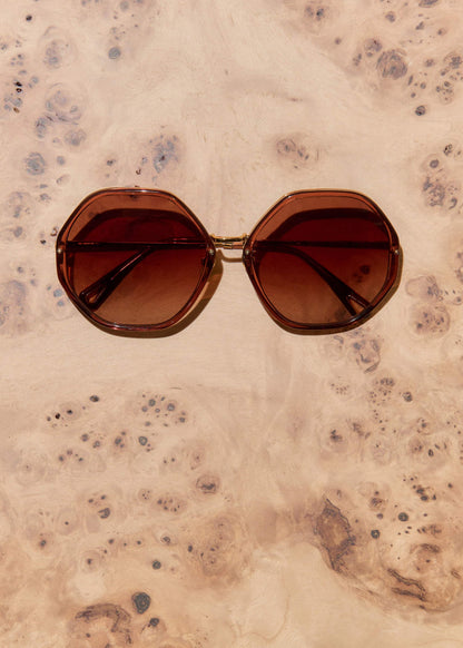 Cinnamon Hetagonal Frame Sunglasses | ME+EM Clothing|Accessories